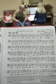 Pictured is the sheet music for “You and Me,” which WWII veteran Bruce Linton composed in June 1945 while stationed in Fontainebleau, France.