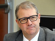 University of Kansas Chancellor Douglas Girod attends a Kansas Board of Regents meeting Wednesday, Nov. 15, 2017, in Wichita.