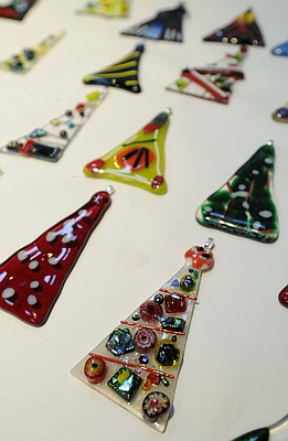 Fused-Glass holiday ornaments from the Adornment sale at Van Go Inc. Journal-World file photo.