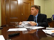 State Budget Director Shawn Sullivan answers reporters questions Wednesday, Jan. 10, 2018, during a briefing on Gov. Sam Brownback's plan to phase in a $600 million per-year increase in K-12 education funding over five years