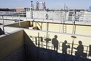 Some of the infrastructure at the Biological Nutrient Removal basin of the new Wakarusa Wastewater Treatment Plant, 2300 E 41st St., is pictured Tuesday, Feb. 13, 2018.