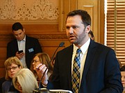 Brad Ridley, commissioner of financial and information services at the Kansas Department for Aging and Disability Services, briefs lawmakers about a $7.1 million over-payment of Medicaid funds that was made to the University of Kansas, money that KU has since returned to the state.