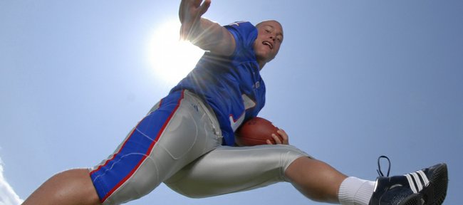 Kansas University running back Jake Sharp is one of a handful of players that will be asked to carry the rock and deliver the kind of production the Jayhawks received from Jon Cornish in 2006. 