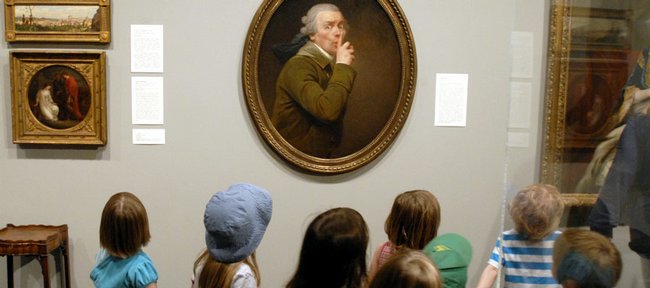 Preschoolers from the Lawrence Arts Center pause to examine Joseph Ducreux's painting 'Le Discret' (The Silence) as they tour the Spencer Museum of Art at Kansas University in this file photo.  Visiting a museum is one way to fill time now that the college basketball season is over.