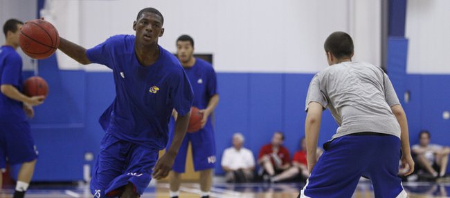 Kansas newcomer Milton Doyle works out with the Jayhawks for the first time on Monday, June 18, 2012, at  Horejsi Center during Bill Self's basketball camp.
