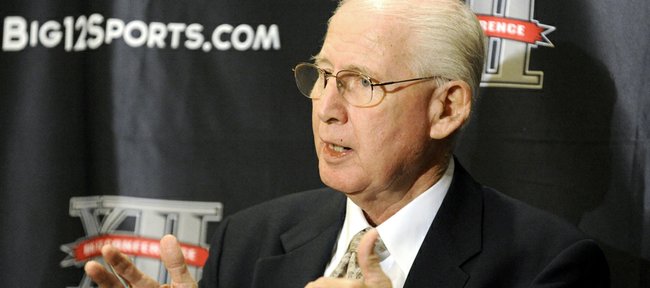 Kansas State football coach Bill Snyder addresses the press at Big 12 media days on Monday in Dallas.