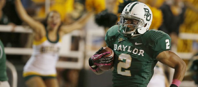 Baylor wide receiver Terrance Williams runs into the end zone for a touchdown against TCU on Oct. 13 in Waco, Texas. Kansas University coach Charlie Weis said limiting Williams will be on the Jayhawks’ minds this weekend as they travel to face the Bears in Waco.