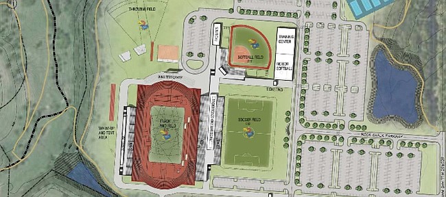 The proposed site plan for the Rock Chalk Park Sports Complex in northwest Lawrence. 