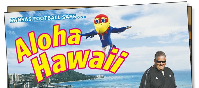 Kansas University coach Charlie Weis hopes his strong reputation in Hawaii, along with the Jayhawks' newly scheduled home-and-home series with the Warriors, will help KU football land recruits from the Islands.