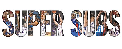 The top bench players in the Bill Self era at Kansas University, as recalled by the Journal-World and KUsports.com staffs, top row, from left: Darnell Jackson, Thomas Robinson, Jeff Hawkins, Julian Wright and Conner Teahan. Bottom row, from left: Sherron Collins, Sasha Kaun, Markieff Morris and Darrell Arthur.