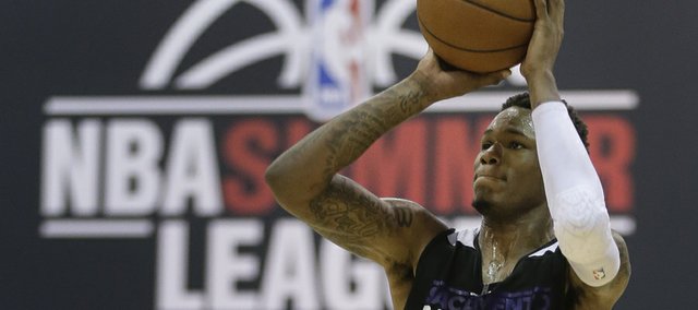 Sacramento Kings rookie Ben McLemore shoots against the Dallas Mavericks in the third quarter of an NBA Summer League game, Saturday in Las Vegas.