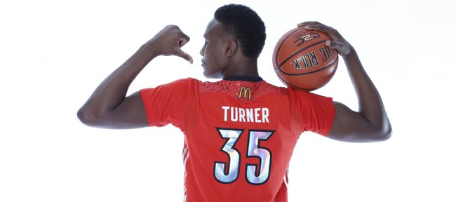 Kansas University basketball recruit Myles Turner and other top high school basketball players will play tonight in the McDonald's All-American Game at the United Center in Chicago.