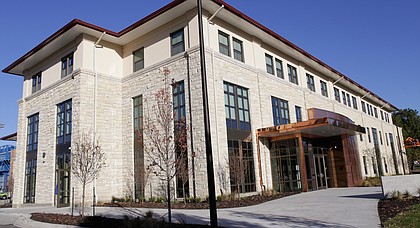 The $11.2 million McCarthy Hall houses the Kansas men's basketball team to the southeast of Allen Fieldhouse on KU's campus.