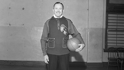 Phog Allen portrait, 1950s. Photo courtesy of University Archives, Kenneth Spencer Research Library, KU