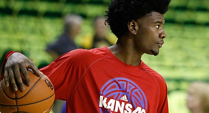 Kansas freshman Josh Jackson warms up prior to a game against Baylor, Saturday, Feb. 18, 2017, at the Ferrell Center in Waco, Texas.