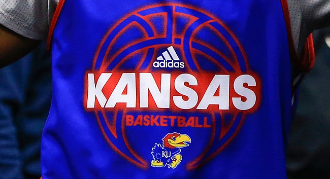 A University of Kansas basketball player wears an adidas practice jersey in this file photo from March 2016.