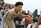 Montverde's Cade Cunningham #1 in action against NSU University School in a Boys Quarterfinal game at the Geico High School Basketball Nationals in the Queens borough of New York on Thursday, April 4, 2019. (AP Photo/Gregory Payan)