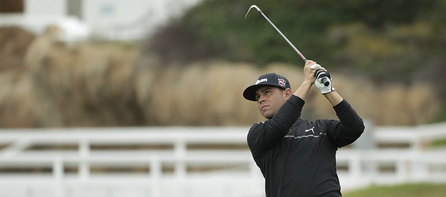 Gary Woodland hits from the fairway on the fourth hole during the second round of the U.S. Open Championship golf tournament Friday, June 14, 2019, in Pebble Beach, Calif. 
