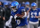 Buffalo Bulls running back Jaret Patterson (26) carries the ball during the first half of an NCAA college football game against the Akron Zips at UB stadium in Amherst, N.Y., Saturday Dec. 12, 2020. (AP/ Photo Jeffrey T. Barnes)