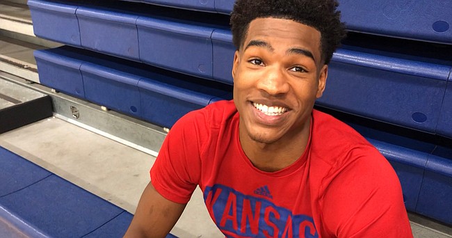 KU senior Ochai Agbaji talked with reporters on Tuesday, July 13, 2021, during a break in a Washburn Basketball camp at Eudora High about his decision to return to KU for another season and what he expects from the 2021-22 Jayhawks. 