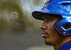 Kansas shortstop Maui Ahuna led Division I in batting earlier this season when he was hitting .453 in mid-April.