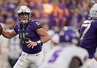TCU quarterback Max Duggan looks to pass during the first half of an NCAA college football game against Tarleton State in Fort Worth, Texas, Saturday, Sept. 10, 2022. (AP Photo/LM Otero)