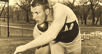 Bill Nieder grew up in Lawrence and won a gold medal in the 1960 Rome Olympics by putting the shot 64 feet, 6 3/4 inches, a world record. He was a 1952 graduate of Lawrence's Liberty Memorial High School.