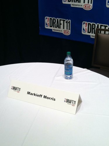 Markieff Morris will sit at this table in "The Green Room" during the 2011 NBA Draft in New York.