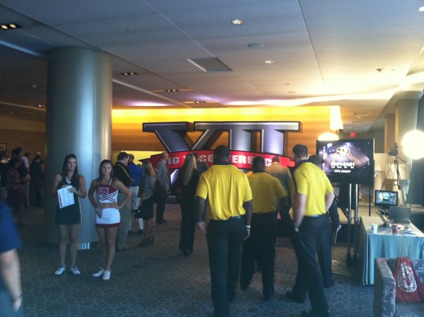 The lobby of the Westin Galleria in Dallas is buzzing with Big 12 flavor as the conference's 2011 football media days gets set to begin Day 1. 
