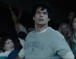 Superman sporting KU gear! Rock Chalk!

(2:21) In the new extended trailer 

<a href=