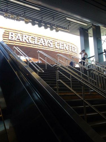 Walking up to the Barclays Center from the subway in Brooklyn, N.Y., site of the 2013 NBA Draft. 