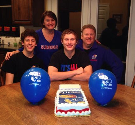 New KU wide receiver Tyler Patrick and his family decked out in KU gear. 