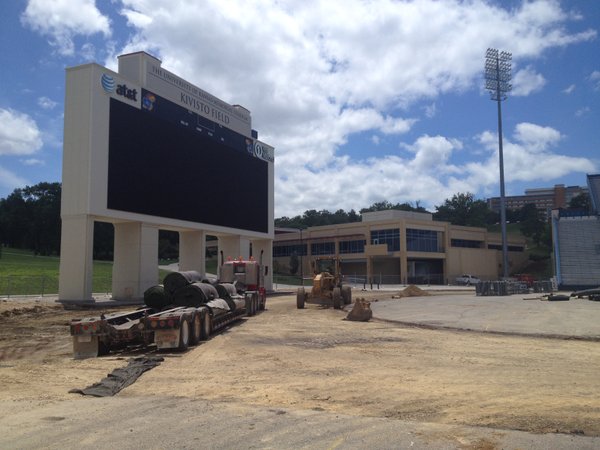 Here's a look at the area around the scoreboard, behind the south end zone. 