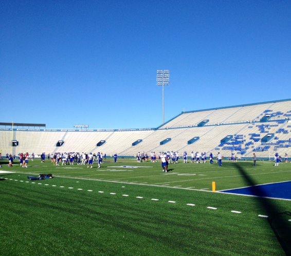 The Jayhawks practiced in Memorial Stadium on Wednesday on a gorgeous fall day. 