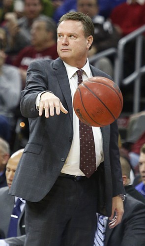 Kansas coach Bill Self and the Jayhawks suffered a 77-52 loss to the Temple Owls Monday at the Wells Fargo Center in Philadelphia, PA.