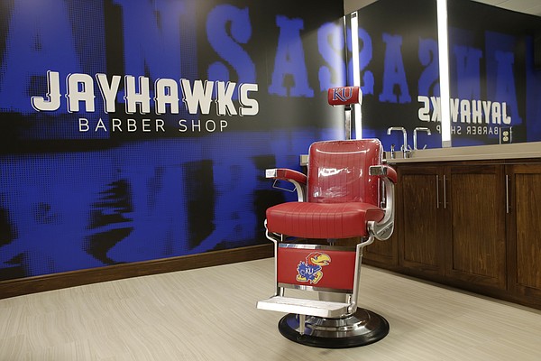 McCarthy Hall, the new $11.2 million home of the Kansas men's basketball team, features a barbershop adjacent to the building's game room.