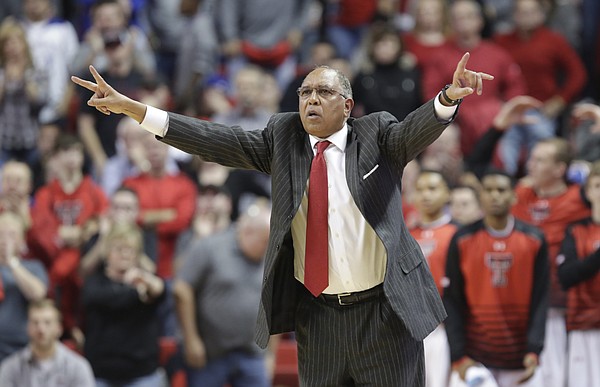 Texas Tech head coach Tubby Smith directs his defense during the second half, Saturday, Jan. 9, 2016 at United Spirit Arena in Lubbock, Texas.