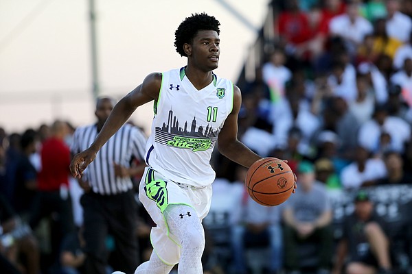 Team EZ Pass' Josh Jackson #11 in action against Team Doo Be Doo in the Under Armour Elite 24 game on Saturday, August 22, 2015 in Brooklyn, NY. (AP Photo/Gregory Payan)
