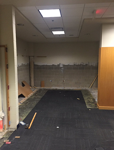 Locker Room renovation photo, courtesy of @TylerOlker