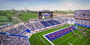 Rendering of Memorial Stadium's new south end zone, at completion of renovation project.