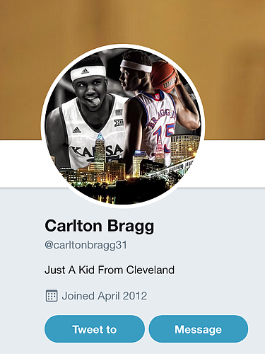Former KU forward Carlton Bragg's Twitter profile as of Sunday, Dec. 10, 2017. 