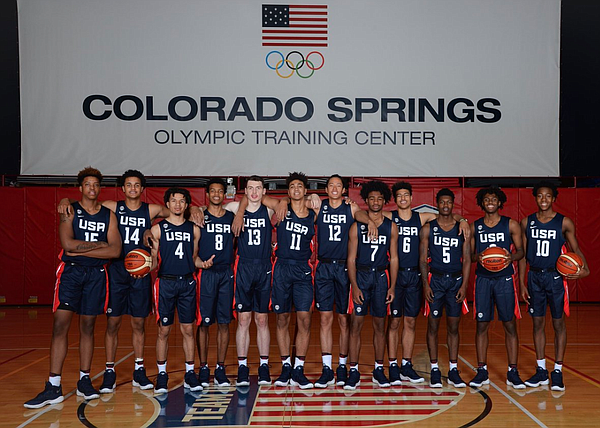 The 12-man U18 USA Basketball team that won gold at the FIBA Americas tournament in Canada in June. (Photo courtesy USA Basketball) 