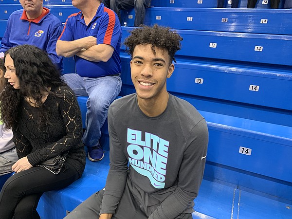 Isaiah Cottrell during his official visit to Kansas