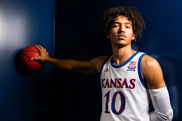 Kansas forward Jalen Wilson is pictured during Media Day on Wednesday, Oct. 9, 2019 at Allen Fieldhouse.